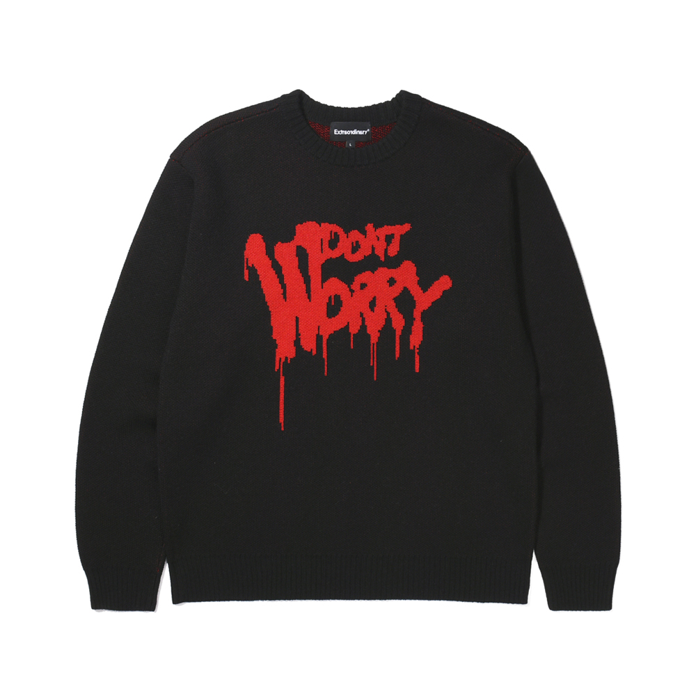 DONT WORRY KNIT  BLACK